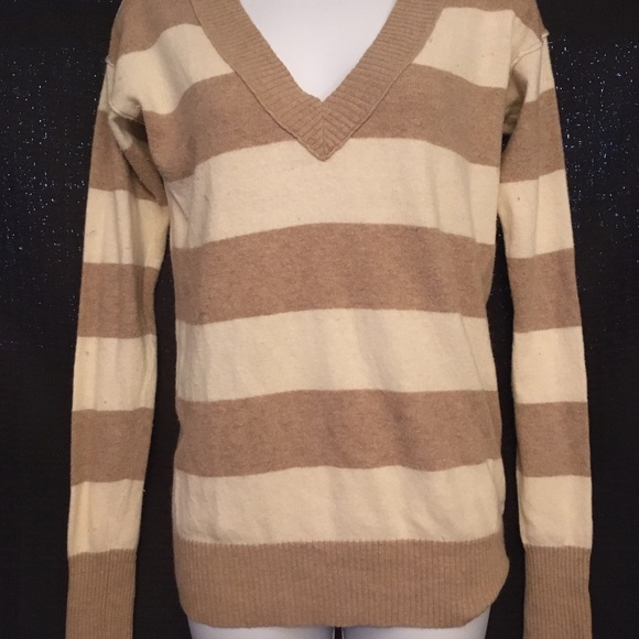 Cream & Tan striped sweater - Picture 3 of 8